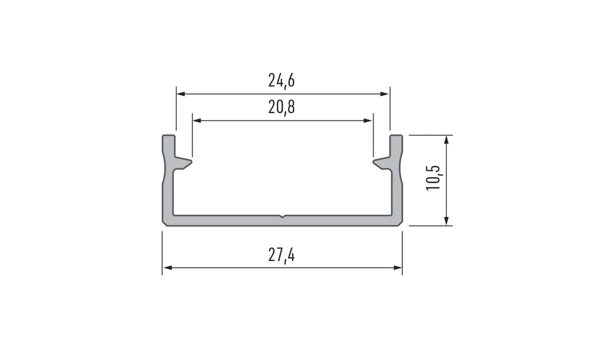Profil DUAL srebrny anod.2m