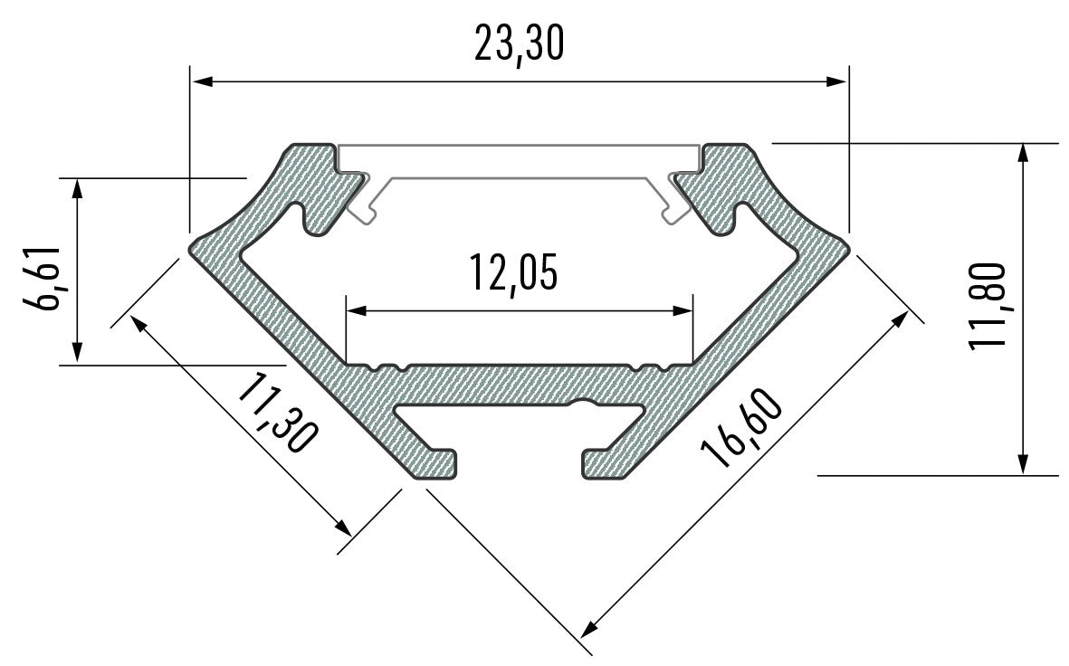 Profil C kątowy INOX 2m