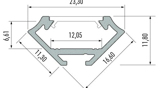 Profil LED LUMINES typ C RAL1923 mat. 3 m