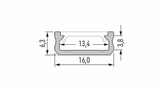 Profil LED LUMINES typ D RAL1923 mat. 3 m