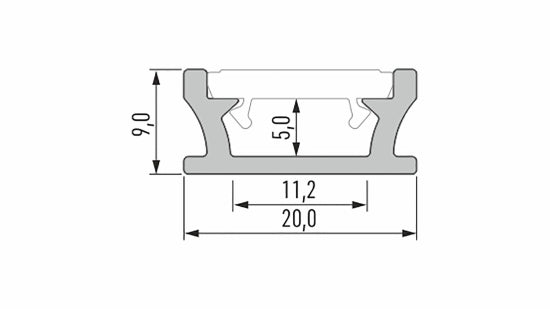 Profil LED LUMINES typ TERRA RAL1923 mat. 2,02 m