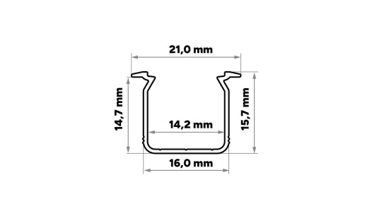 Profil TEKKNI+ typ SKAGEN+ srebrny anodowany 1 m