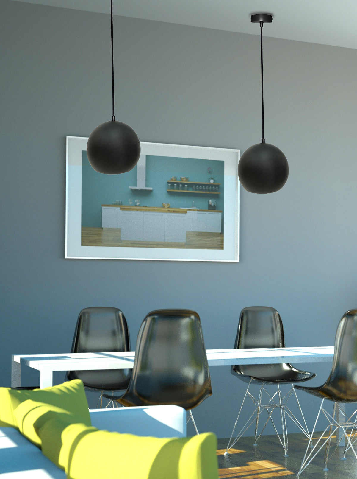 lampa wisząca flen iii 1 czarny