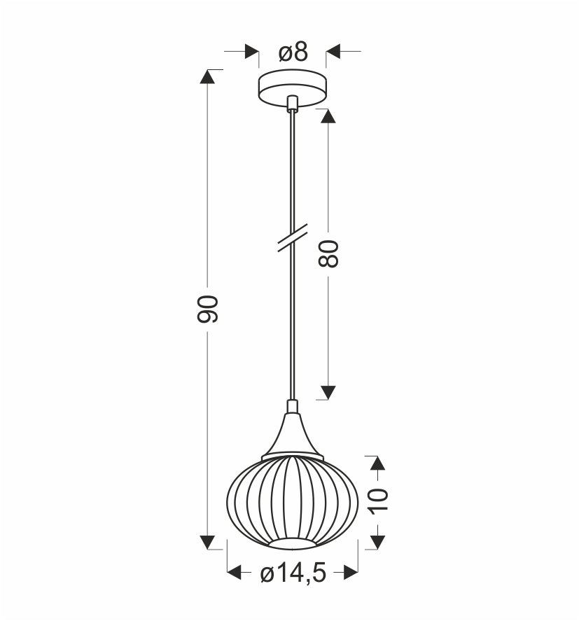 LAMPA WISZĄCA EXETER 145mm 1 CZARNY
