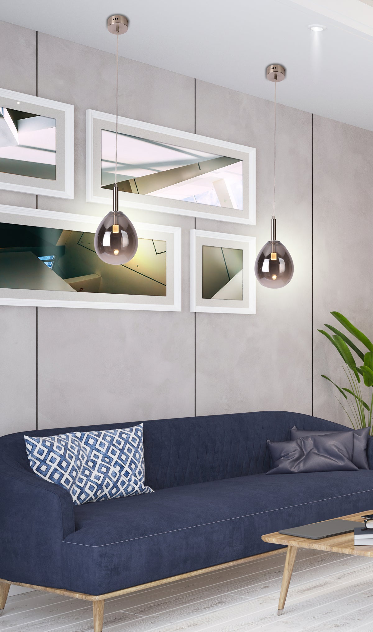 lampa wisząca lukka 1 chromowy szary