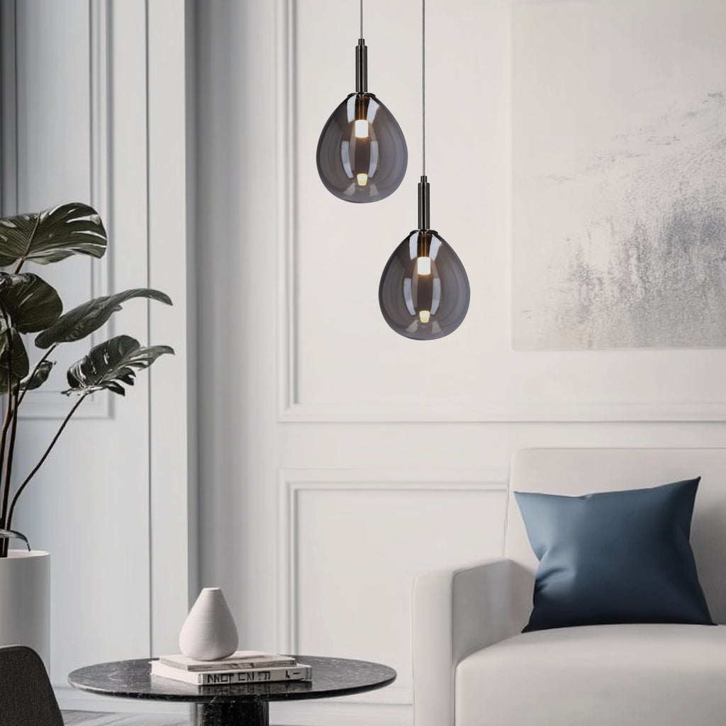 lampa wisząca lukka 1 chromowy szary