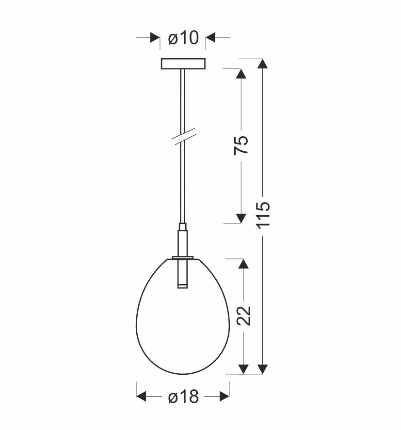 lampa wisząca lukka 1 chromowy szary