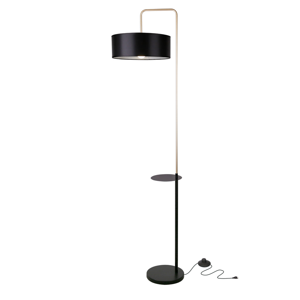 IMPACT lampa podłogowa czarny+złoty matowy 1x40W E27 abażur czarny