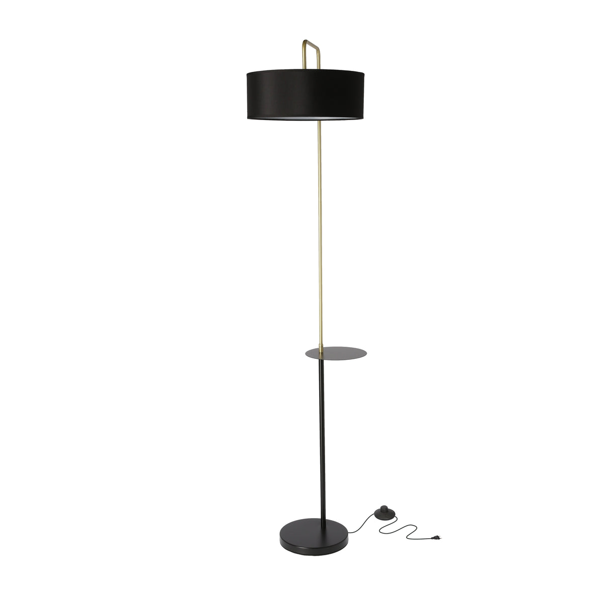 IMPACT lampa podłogowa czarny+złoty matowy 1x40W E27 abażur czarny