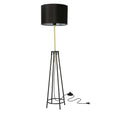 TEGOLA lampa podłogowa czarny+złoty matowy 1x60W E27 abażur czarny