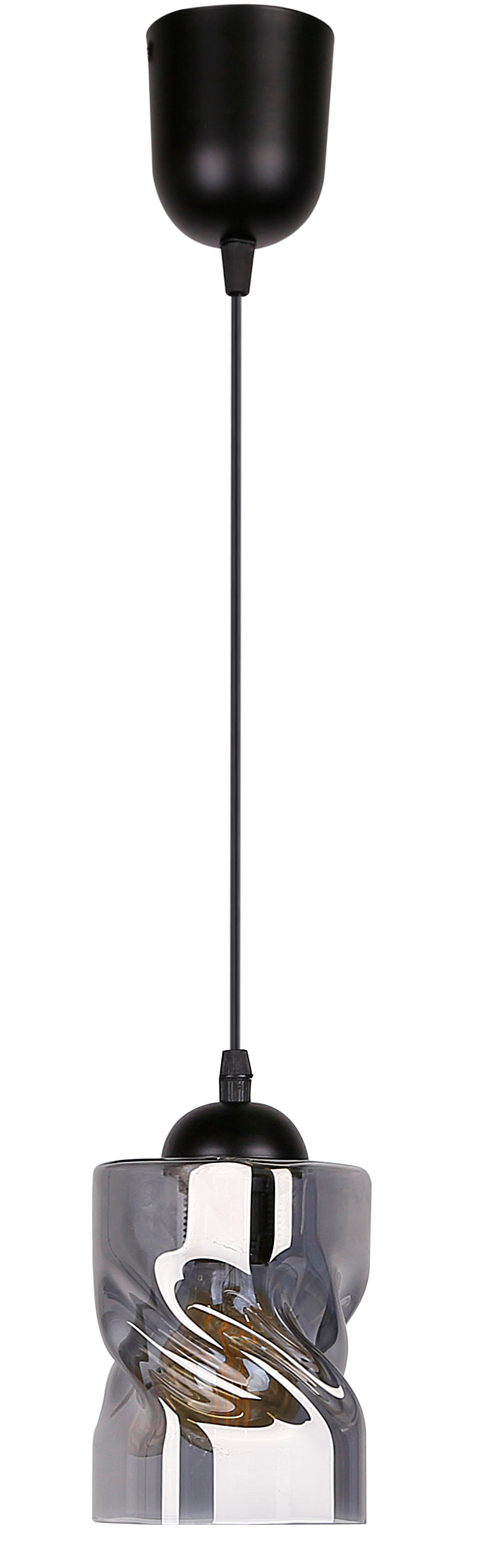 Felis lampa wisząca czarny 1x60W E27 klosz dymiony