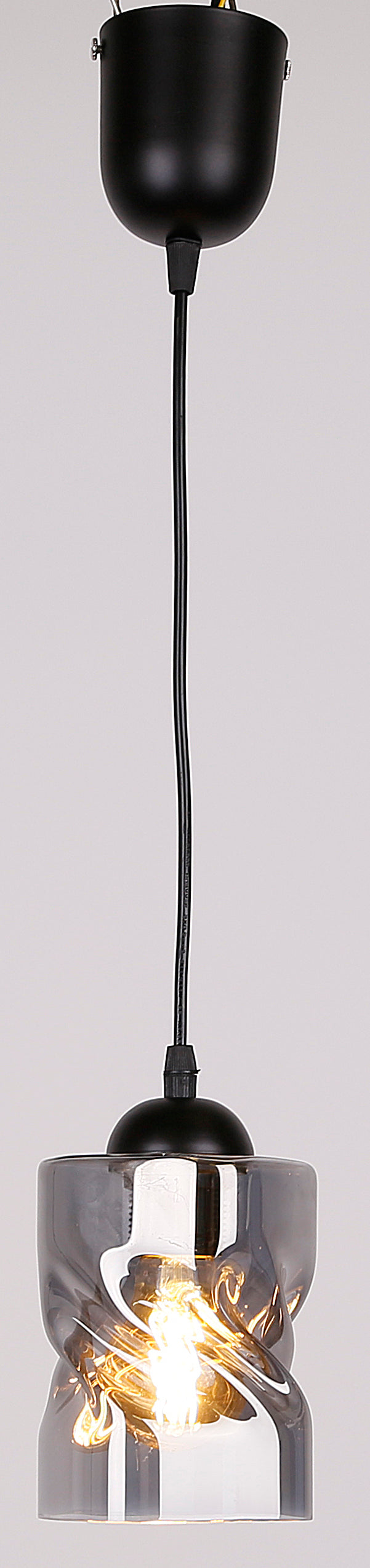 Felis lampa wisząca czarny 1x60W E27 klosz dymiony