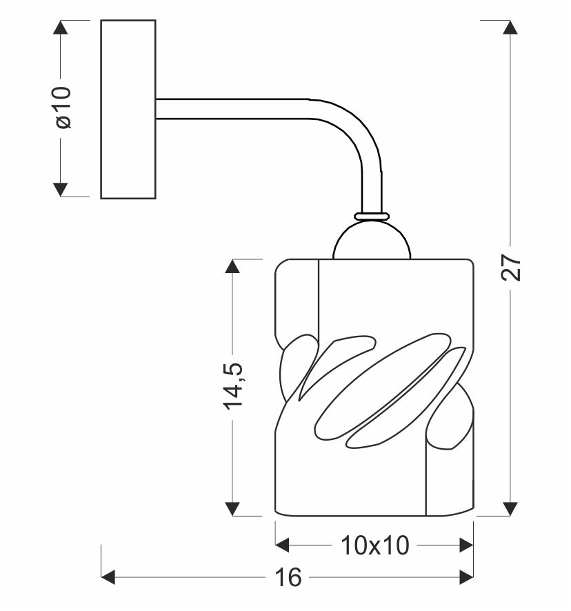 Felis lampa kinkiet czarny 1x60W E27 klosz dymiony