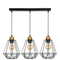 Primo lampa wisząca czarny+złoty 3x60W E27 klosz czarny