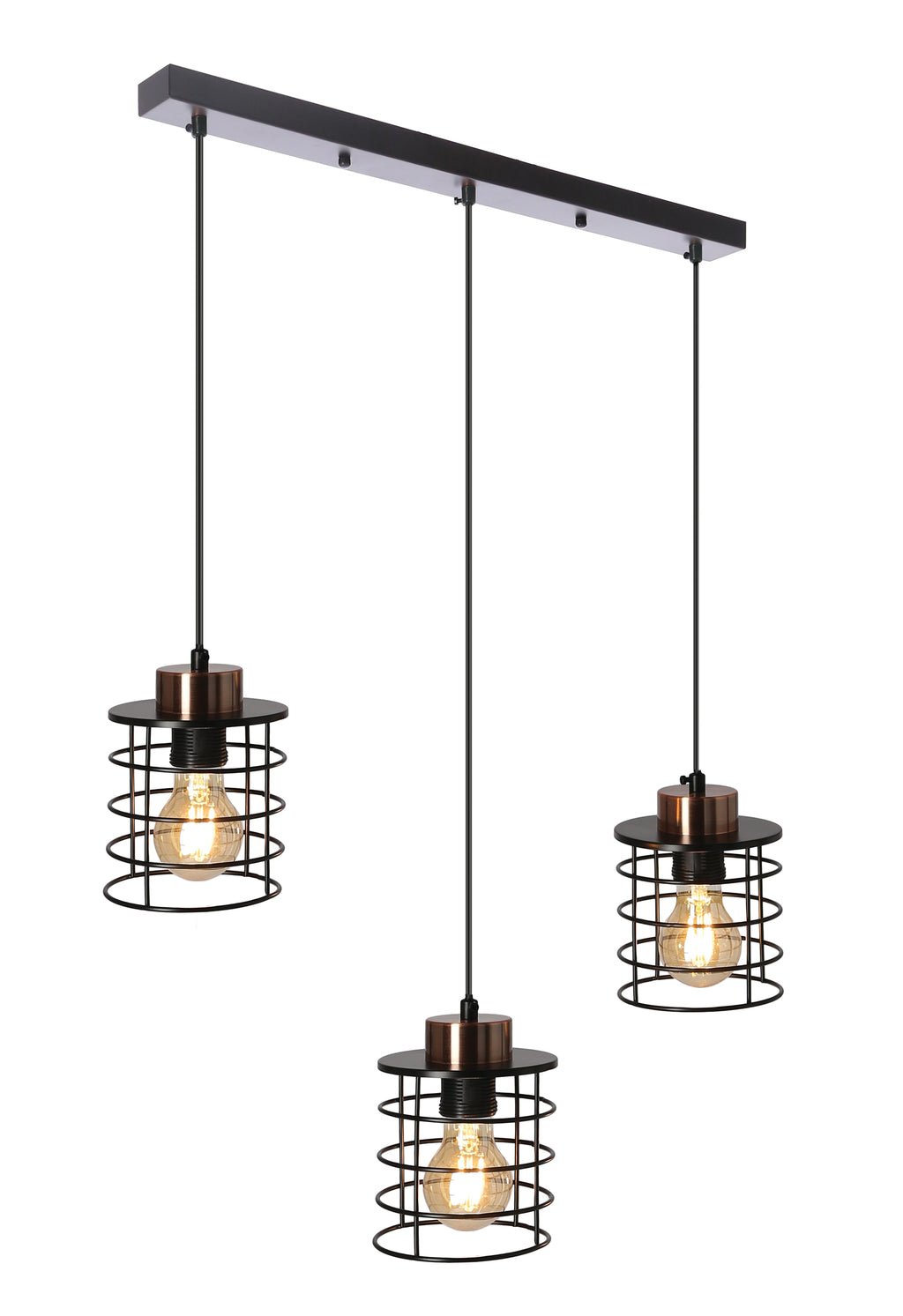Glob lampa wisząca czarny+złoty 3x40W E27 klosz czarny