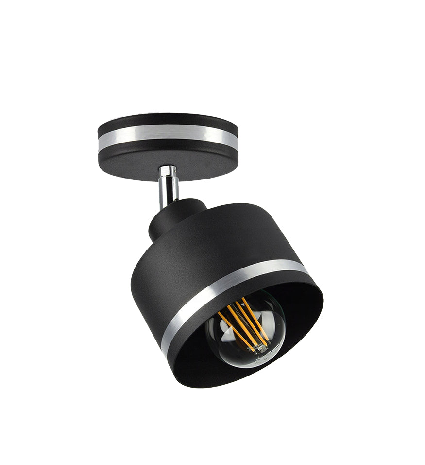 Wama lampa kinkiet czarny 1x40W E27 klosz czarny+srebrny