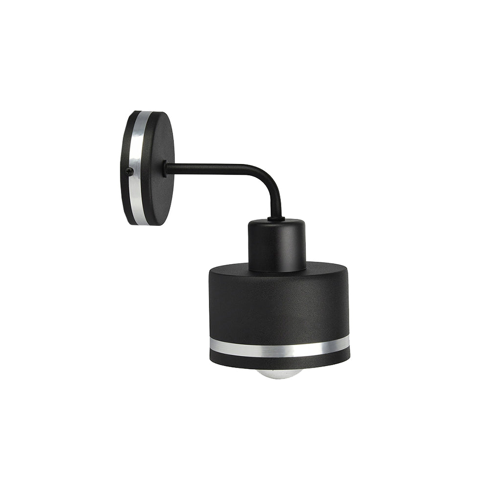 Wama lampa kinkiet czarny 1x40W E27 klosz czarny+srebrny
