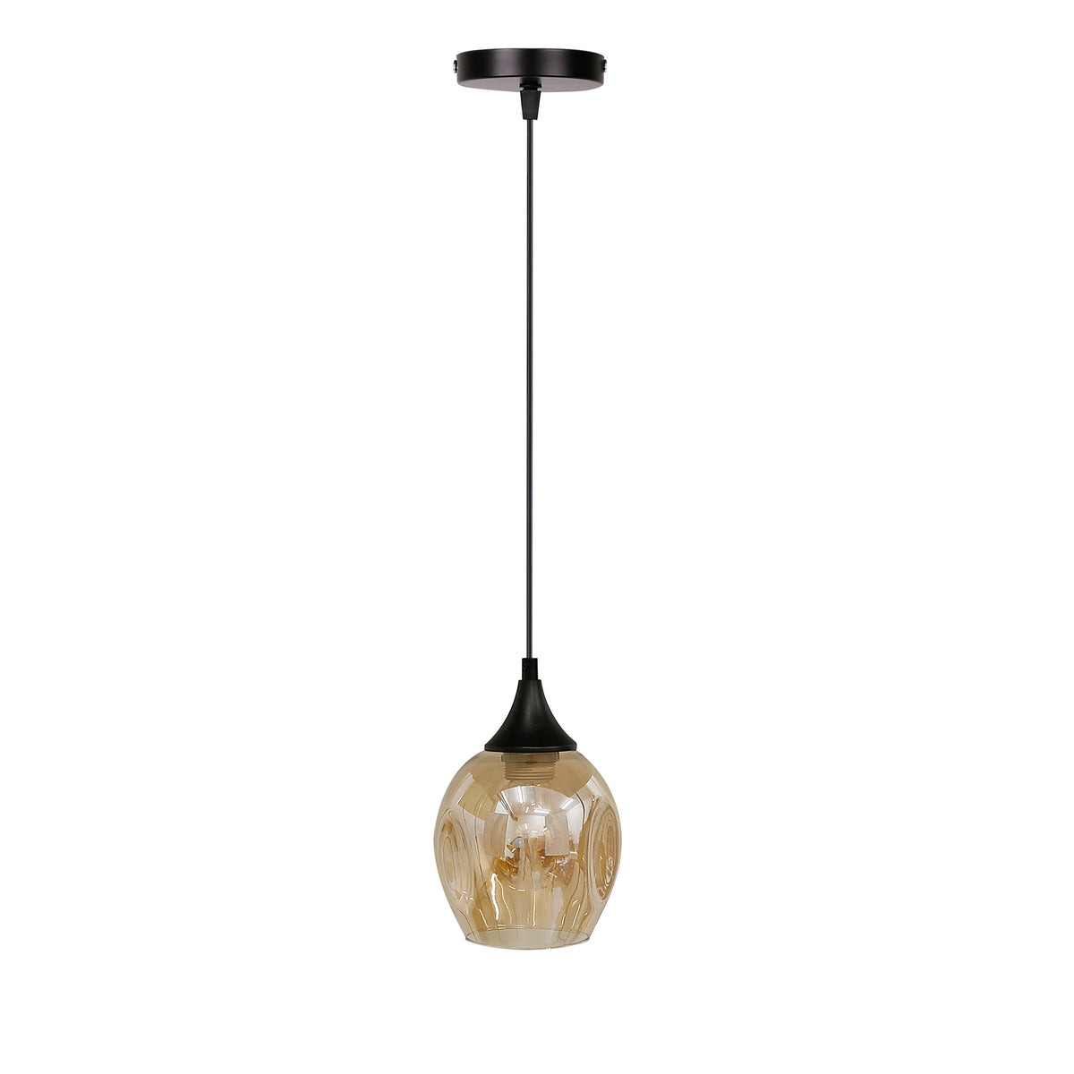 Aspa lampa wisząca czarny 1x40W E27 klosz brązowy