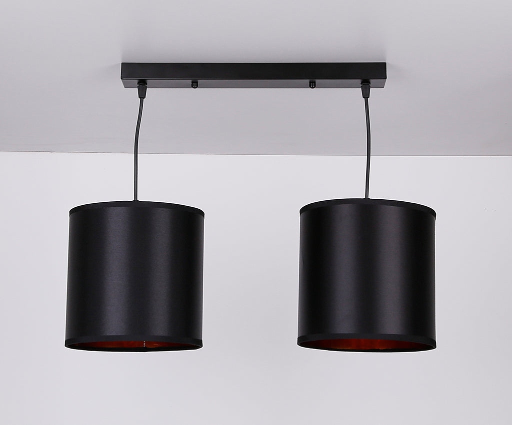 Candida p lampa wisząca czarny 2x40W E27 abażur czarny