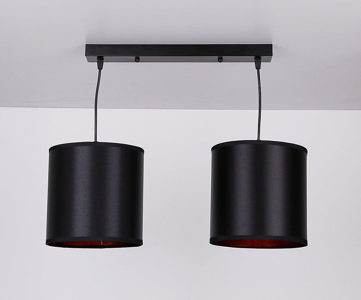 Candida p lampa wisząca czarny 2x40W E27 abażur czarny