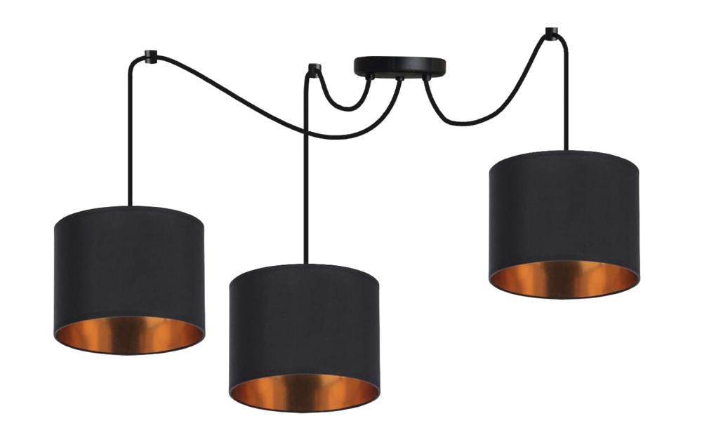 Candida p lampa wisząca czarny 3x40W E27 abażur czarny