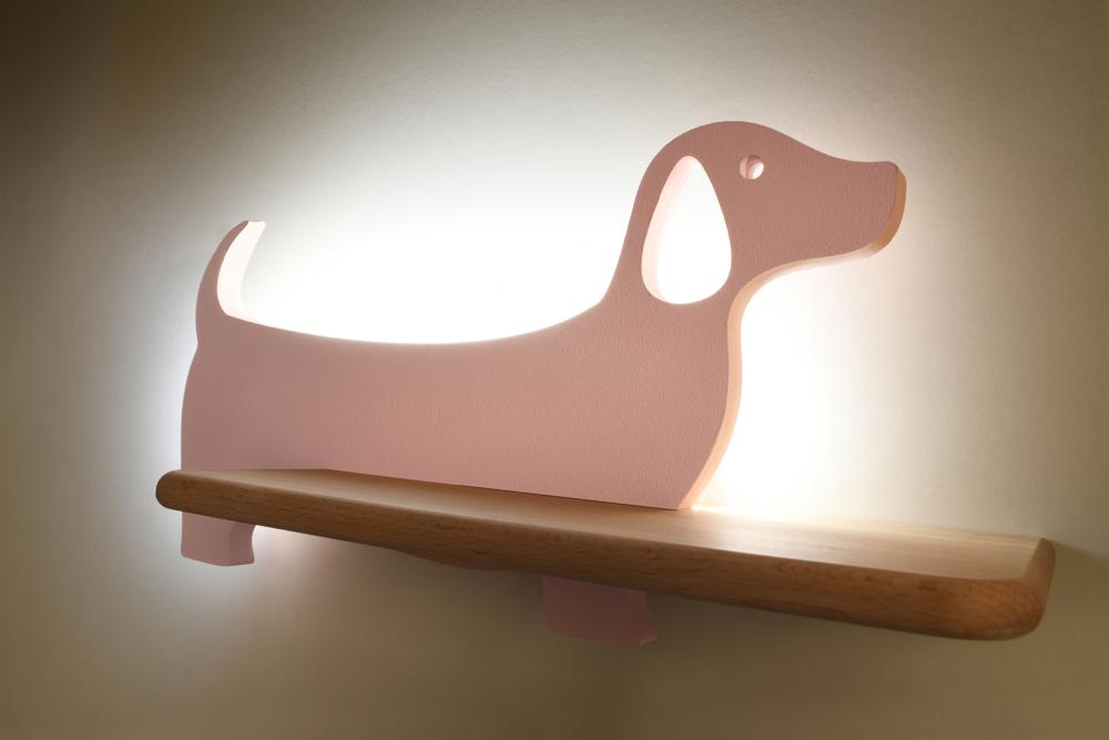 Dog lampa kinkiet 5W LED 4000k iq kids różowy