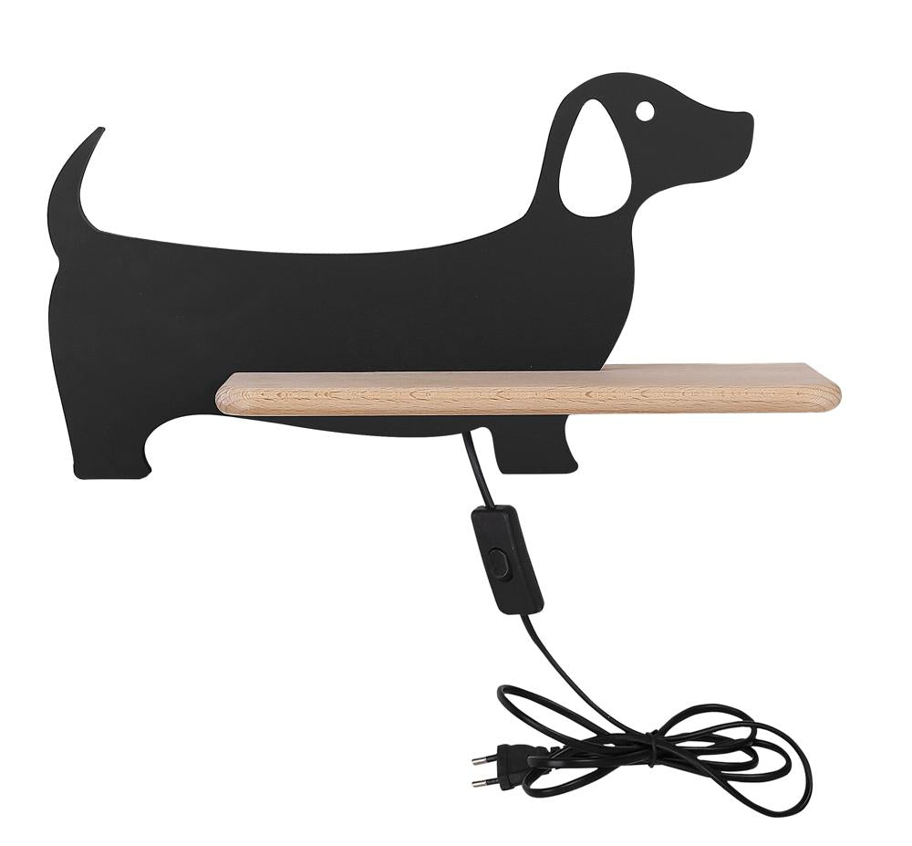 DOG lampa kinkiet 5W LED 4000k iq kids z przew czarny