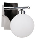 Raisa lampa kinkiet chromowy 1x40W G9 klosz biały