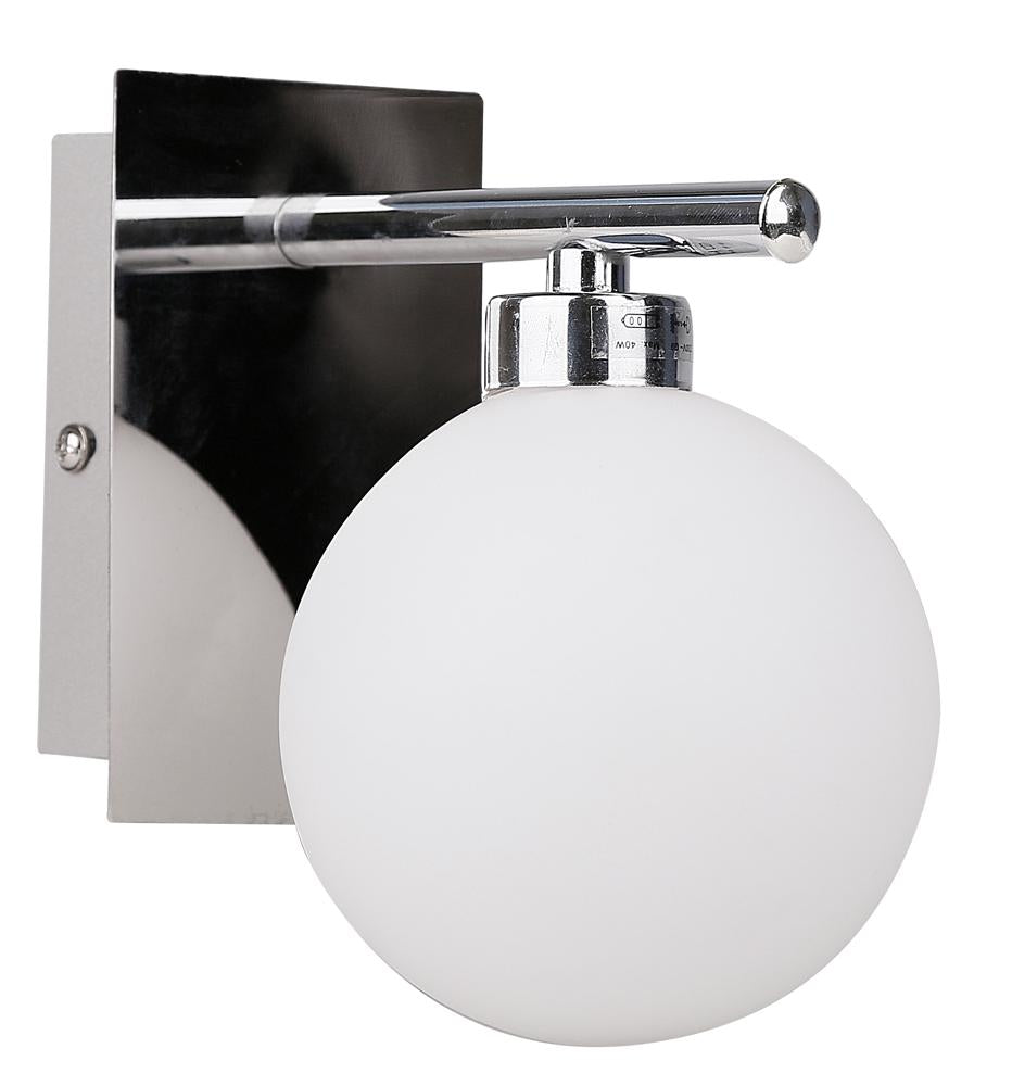 Raisa lampa kinkiet chromowy 1x40W G9 klosz biały