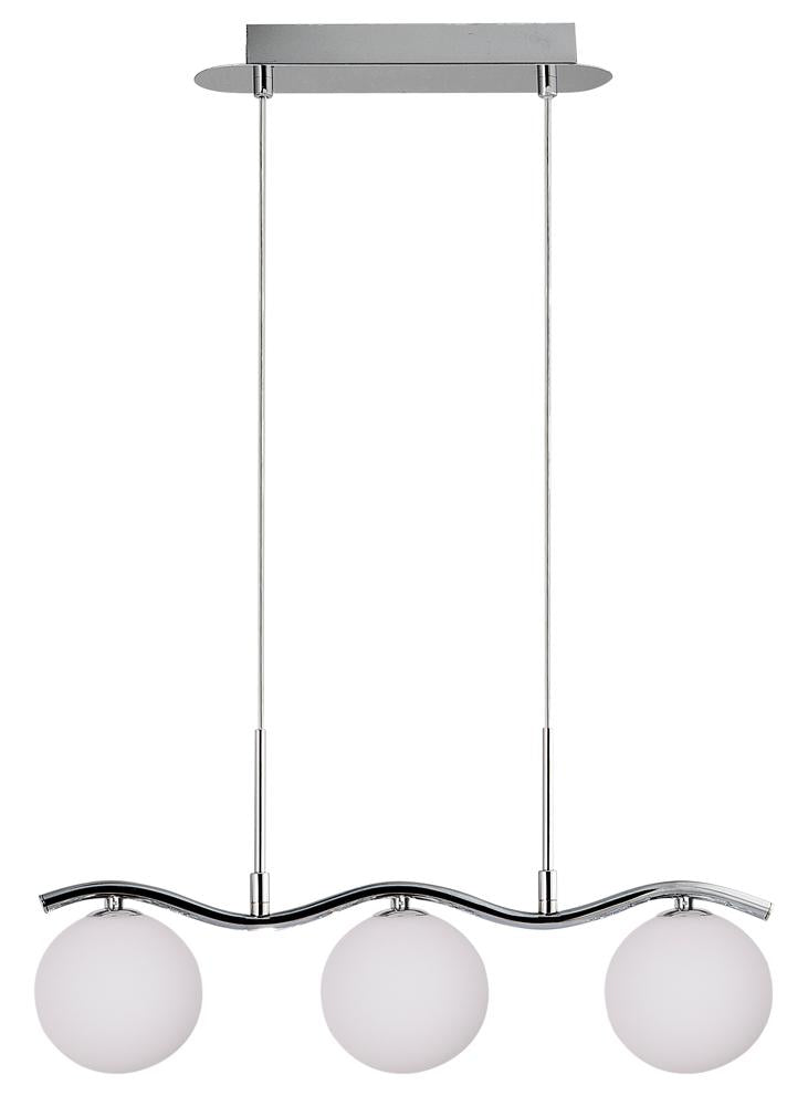 Ramon lampa wisząca chromowy 3x40W G9 klosz biały