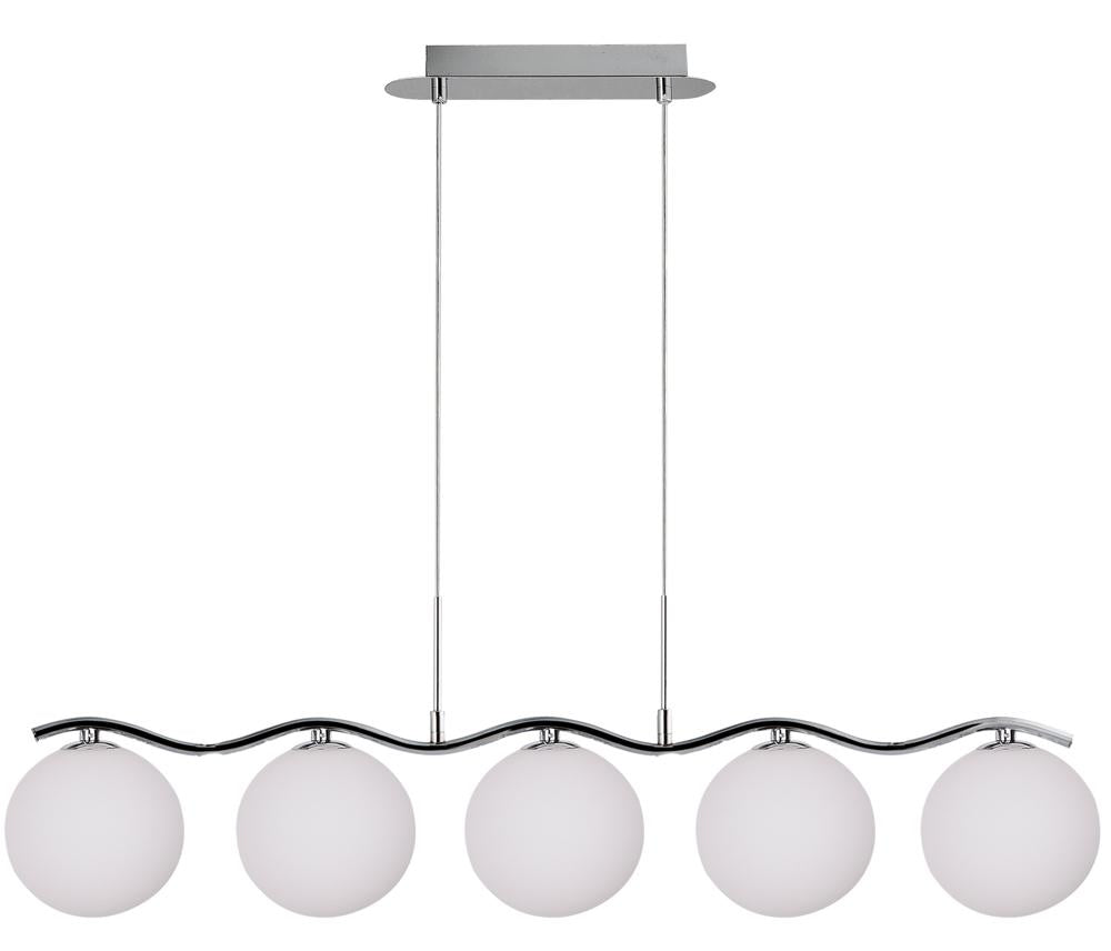 Ramon lampa wisząca chromowy 5x40W G9 klosz biały