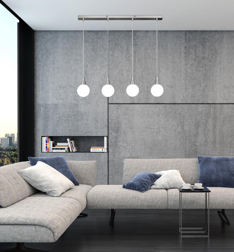 Maldus lampa wisząca chromowy 4x40W G9 klosz biały