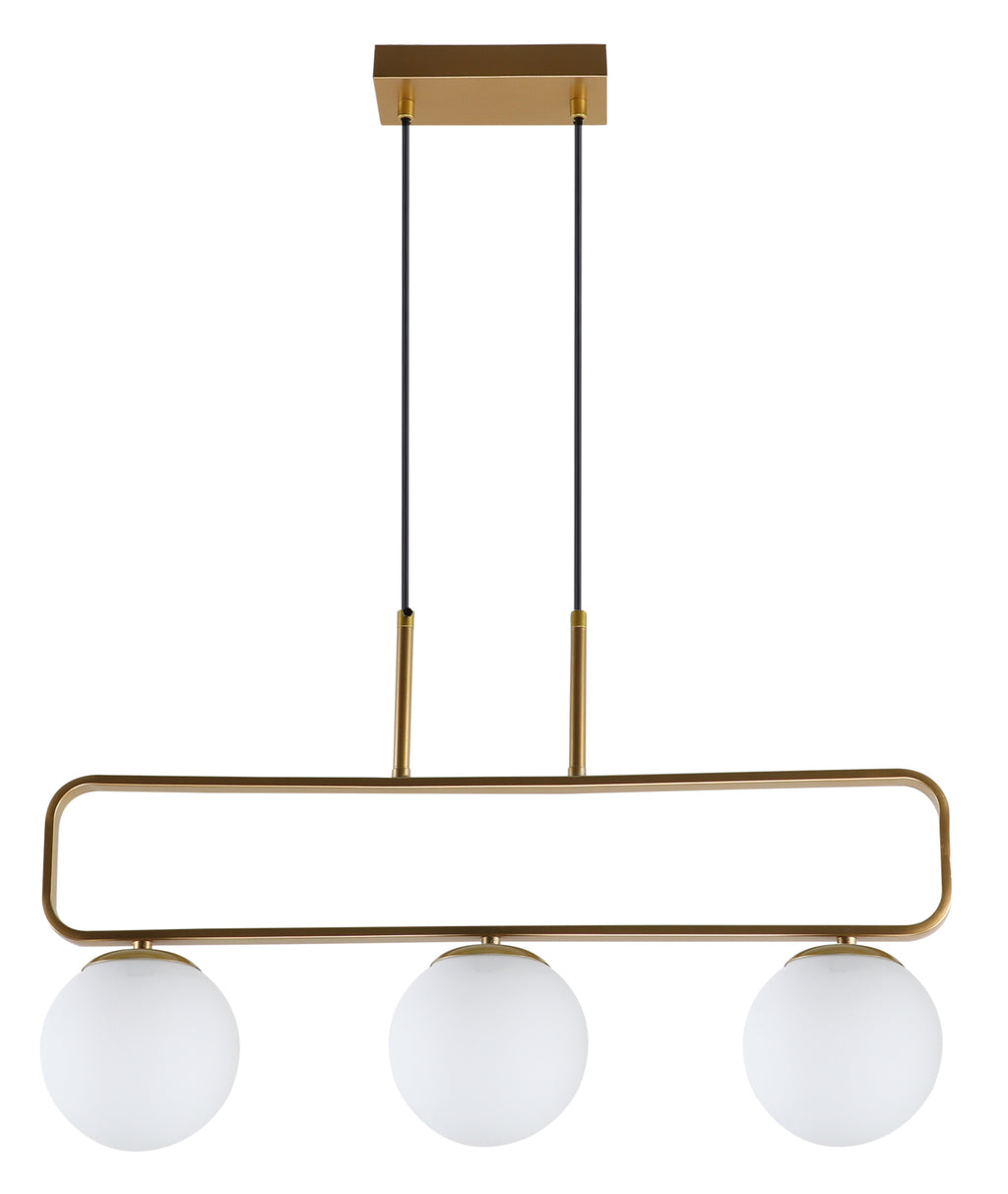 Jove lampa wisząca mosiądz 3x20W G9 klosz biały