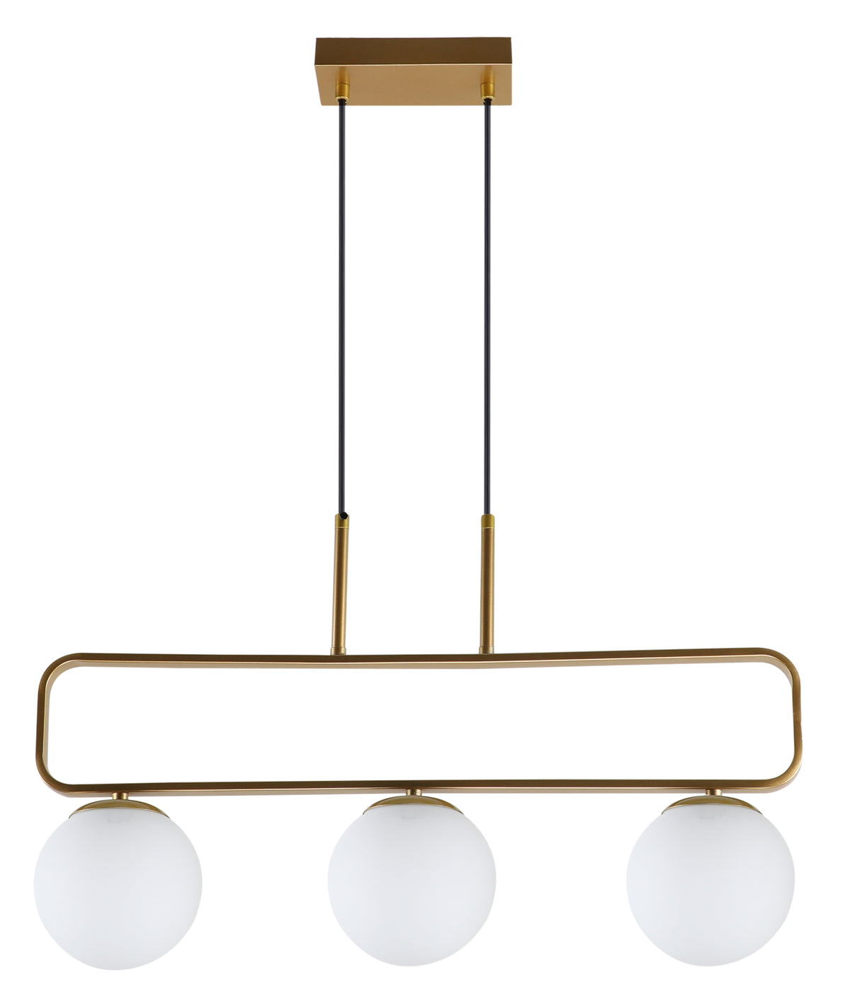 Jove lampa wisząca mosiądz 3x20W G9 klosz biały