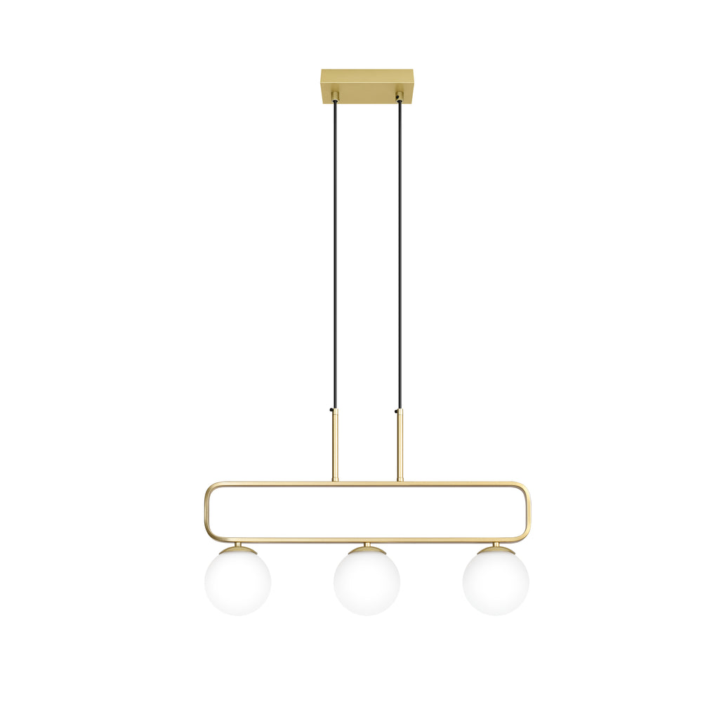 Jove lampa wisząca mosiądz 3x20W G9 klosz biały