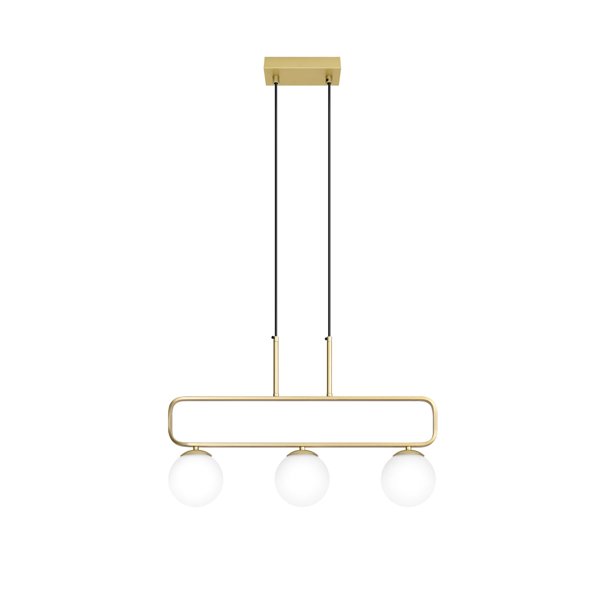 Jove lampa wisząca mosiądz 3x20W G9 klosz biały