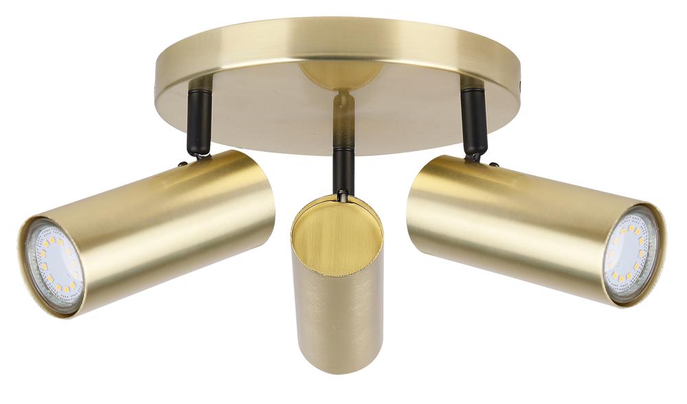Colly lampa sufitowa mosiądz 3x15W GU10 klosz mosiądz