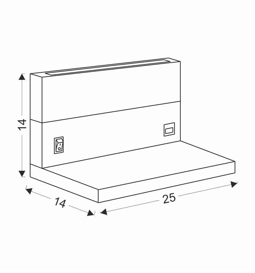 ANET lampa kinkiet drewniany z półką 2x4W LED 4000k maskownica biała