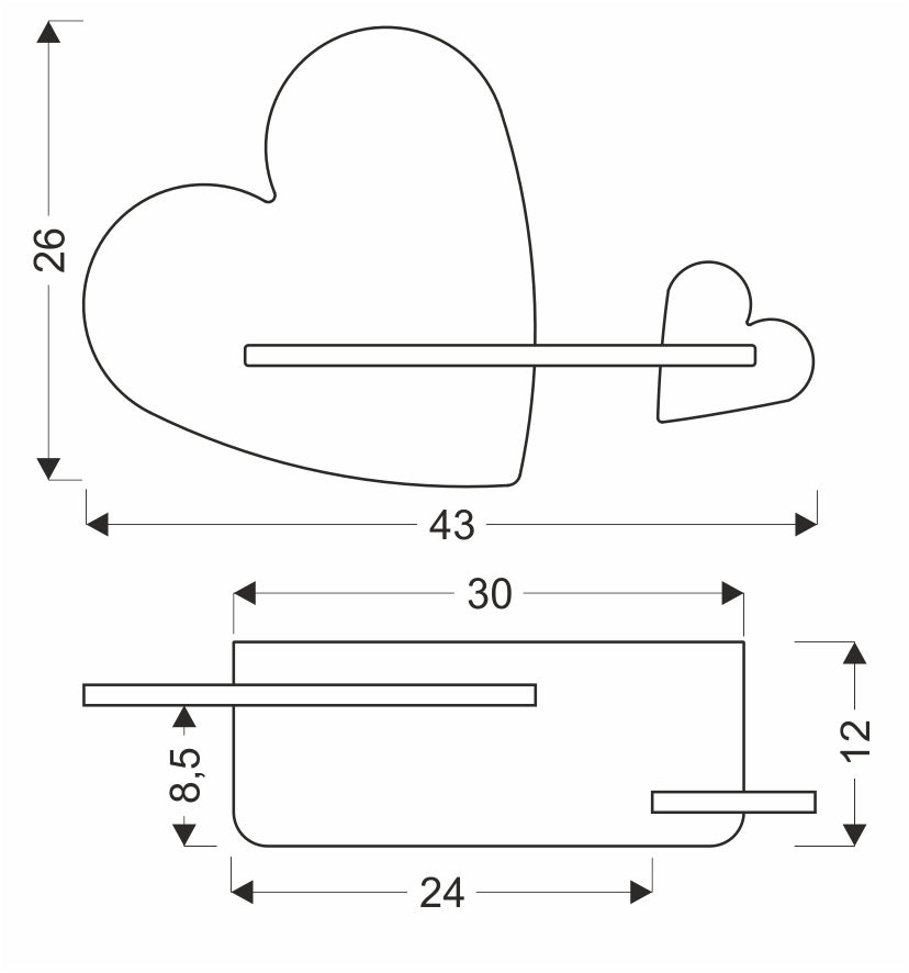 Heart lampa kinkiet 5W LED 4000k iq kids różowy+biały