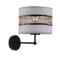 Andy lampa kinkiet czarny 1x40W E27 abażur szary+złoty