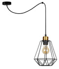 Primo p lampa wisząca czarny+złoty 1x60W E27 klosz czarny
