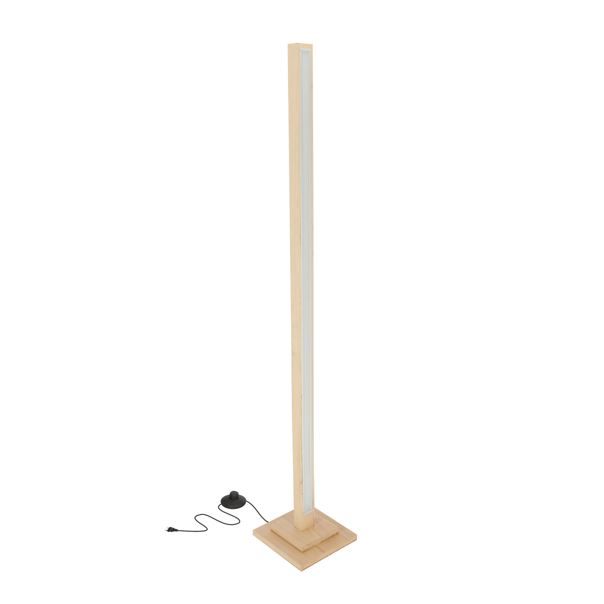 ALSET lampa podłogowa drewno buk + srebrny LED 4000