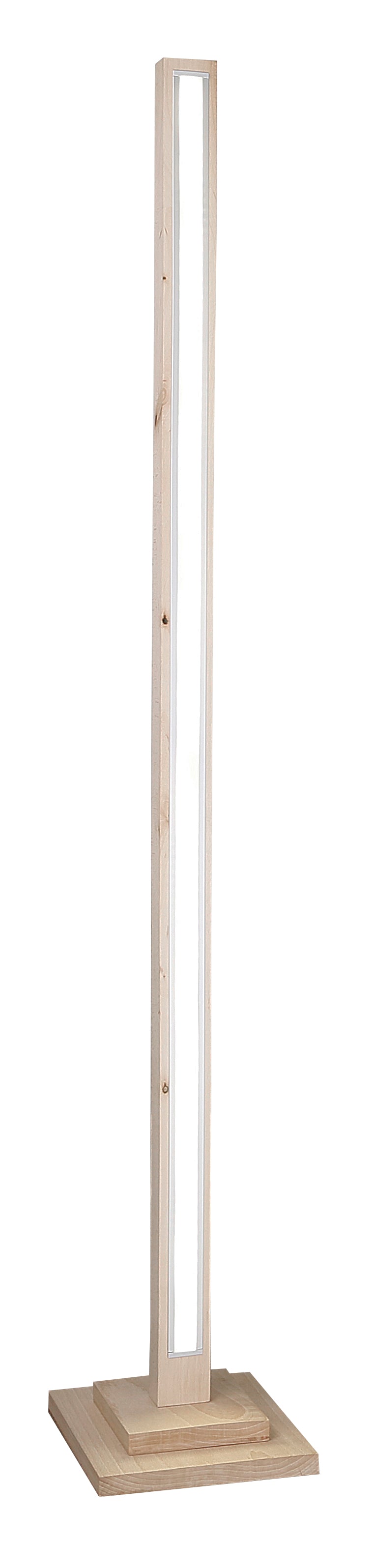 ALSET lampa podłogowa drewno buk + srebrny LED 4000