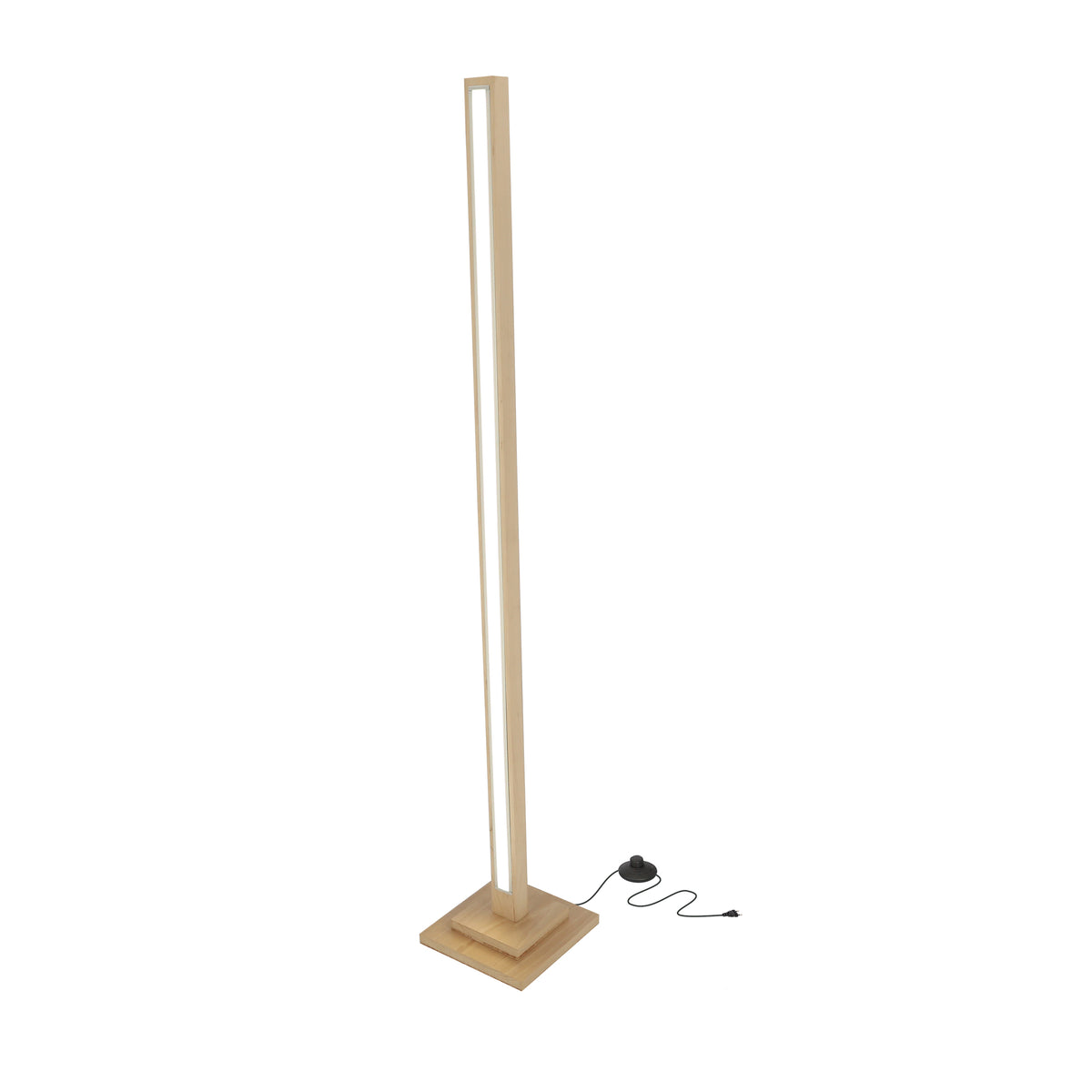 ALSET lampa podłogowa drewno buk + srebrny LED 4000