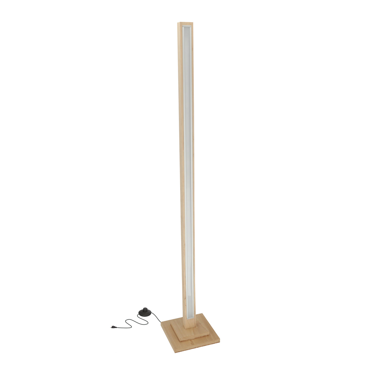 ALSET lampa podłogowa drewno buk + srebrny LED 4000