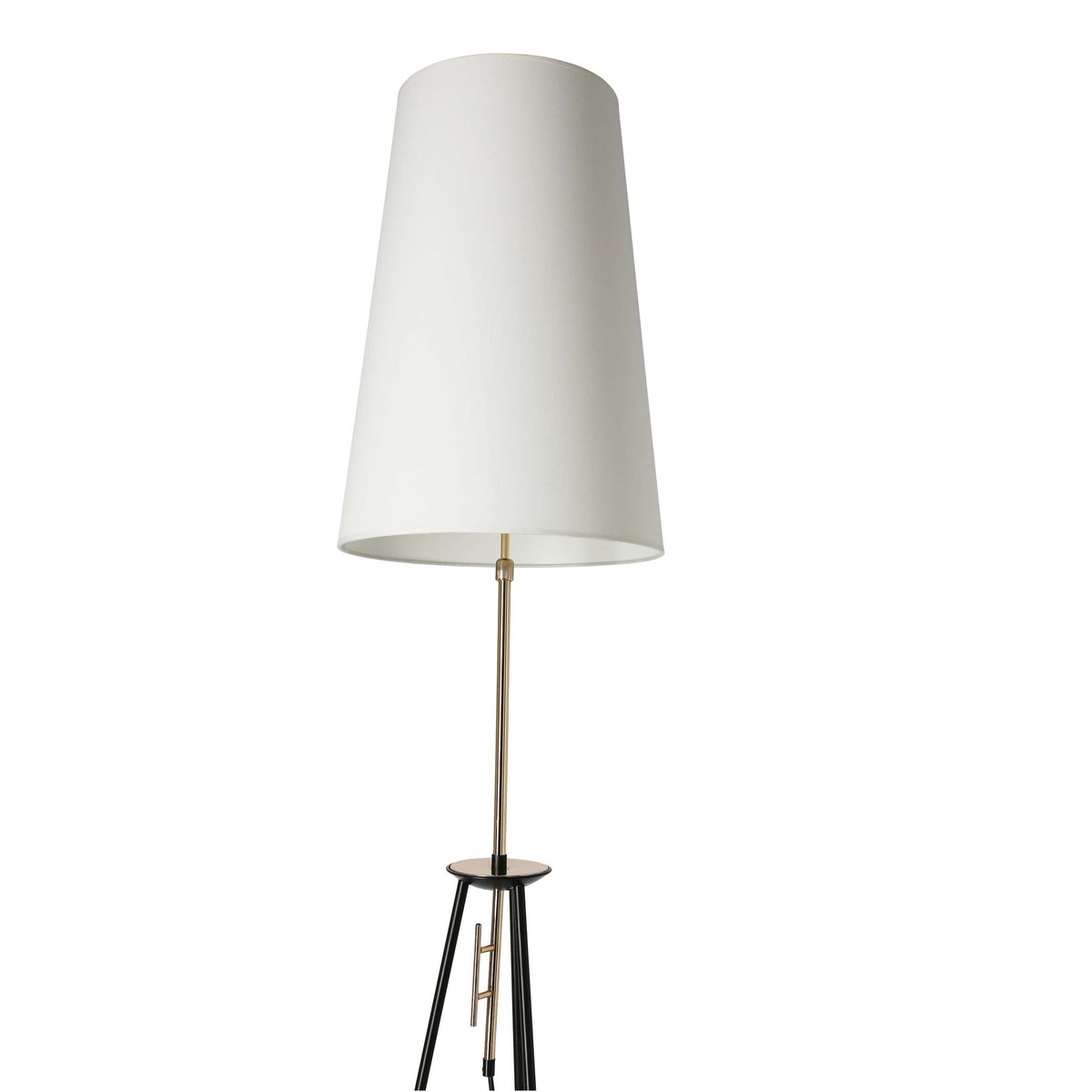 TAFLO lampa podłogowa czarno złota 1x60W E27 abażur biały