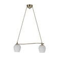 Serano lampa wisząca patynowy 2x60W E27 klosz biały