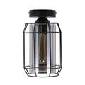 Jonera lampa sufitowa czarny 1x40W E27 klosz dymiony