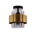 Spiega lampa sufitowa czarny+mosiężny 1x60W E27 klosz dymiony
