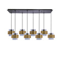 Spiega lampa wisząca czarny+mosiężny 8x60W E27 klosz dymiony